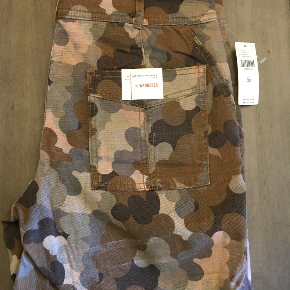 Anthropologie Camouflage Cargo Shorts